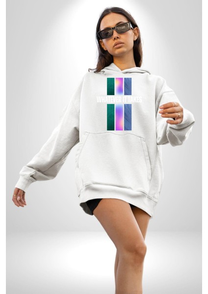 Ne Gerekiyorsa Onu Yap Renk Kartelası Erkek Kadın Beyaz Dijital Baskılı Kapüşonlu Sweatshirt Hoodie modelleri