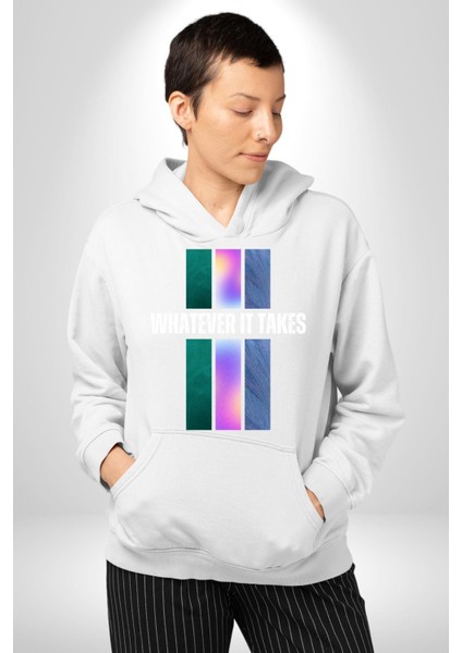 Ne Gerekiyorsa Onu Yap Renk Kartelası Erkek Kadın Beyaz Dijital Baskılı Kapüşonlu Sweatshirt Hoodie fırsatları