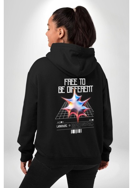 Farklı Olmak Zorundayım Erkek Kadın Siyah Ön Sırt Baskılı Kapüşonlu Sweatshirt Hoodie modelleri