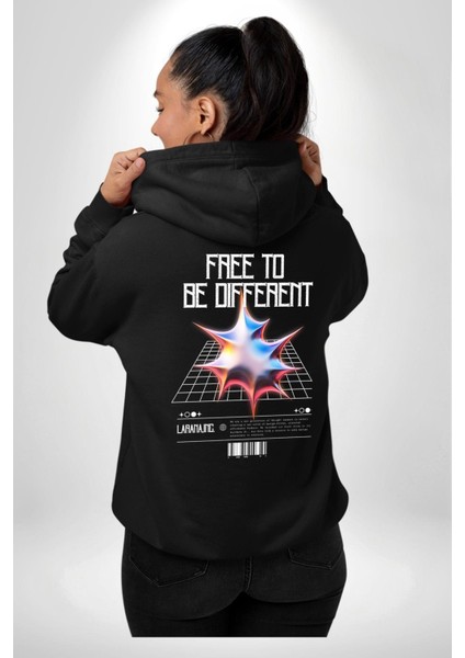 Farklı Olmak Zorundayım Erkek Kadın Siyah Ön Sırt Baskılı Kapüşonlu Sweatshirt Hoodie indirimleri