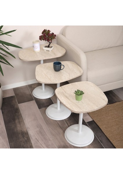 Silvavera Zigon Sehpa Mdf Tabla Alt Mekanizma Demir Beyaz Renk fiyatları