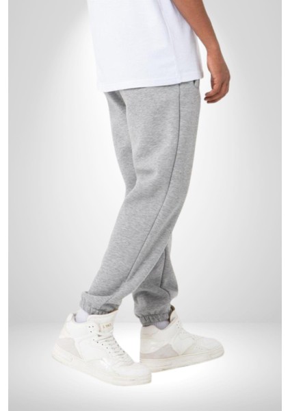 Kutsanmış Sokak Stili Erkek Kadın Gri Lastikli Bel Paca Eşofman Altı fırsatları