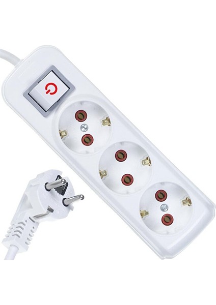 Üçlü Grup Priz Topraklı Anahtarlı 5mt Eko GRUP-3005