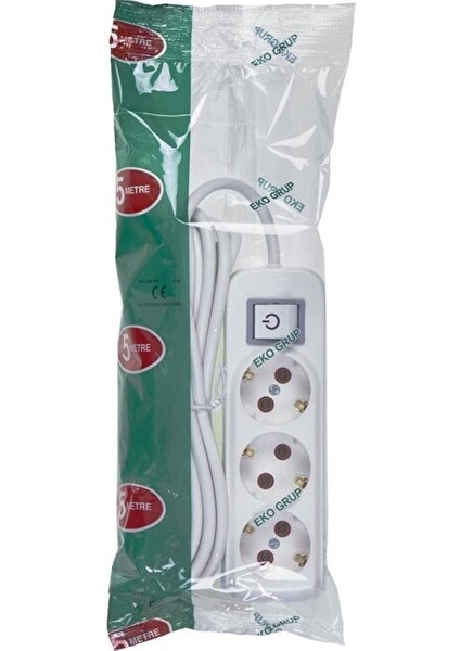 Üçlü Grup Priz Topraklı Anahtarlı 5mt Eko GRUP-3005 modelleri