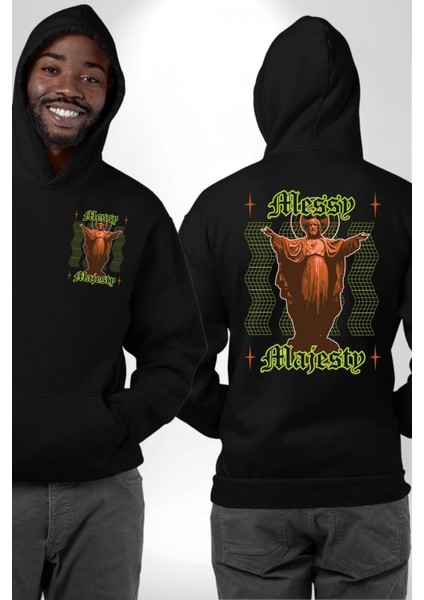 Dağınık Majestileri Hıristiyan Sokak Stili Erkek Kadın Siyah Ön Sırt Baskılı Kapüşonlu Sweatshirt Hoodie