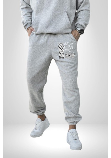 Mimari Fikir Erkek Kadın Gri Lastikli Bel Paca Eşofman Altı modelleri