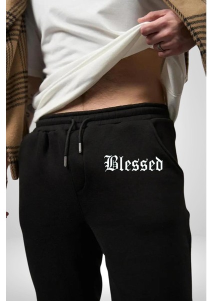 Kutsanmış Sokak Stili Erkek Kadın Siyah Lastikli Bel Paca Eşofman Altı modelleri