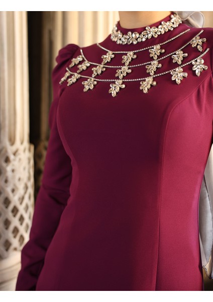 Yakası Taşlı Abiye Peri 1047 modelleri