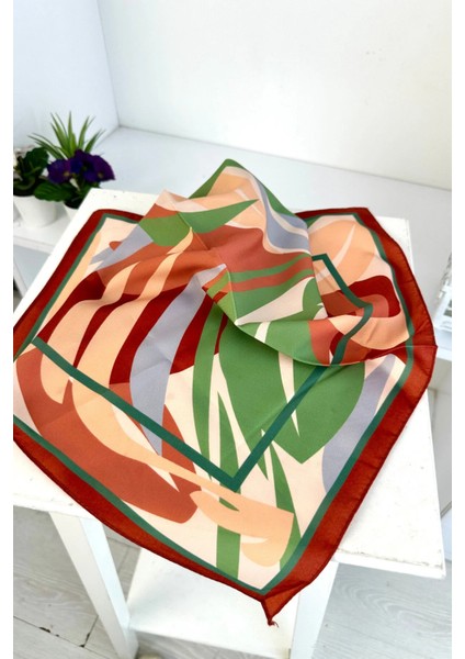 Flora Desenli Bandana Turuncu