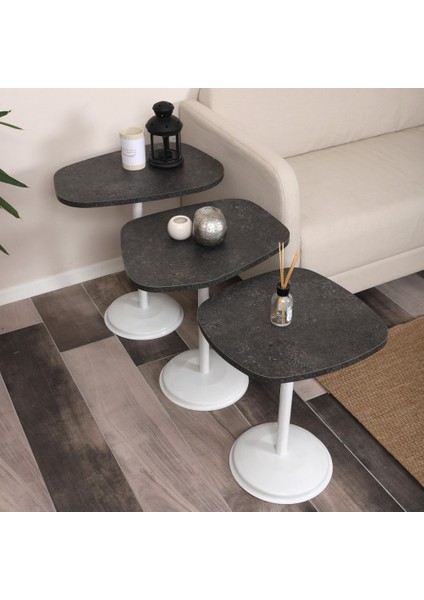 Silvavera Zigon Sehpa Mdf Tabla Alt Mekanizma Demir Beyaz Renk fiyatları