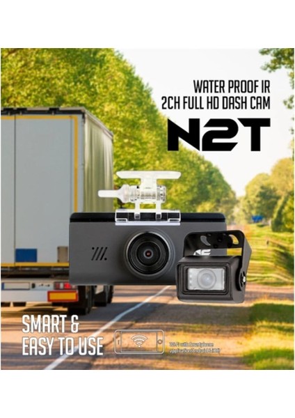 N2T 2 Kameralı Su Geçirmez Wi-Fi Ticari Araç Kamerası modelleri