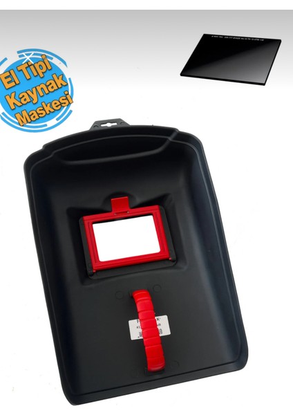 El Tipi Plastik Kaynak Maskesi Yedek Camlı