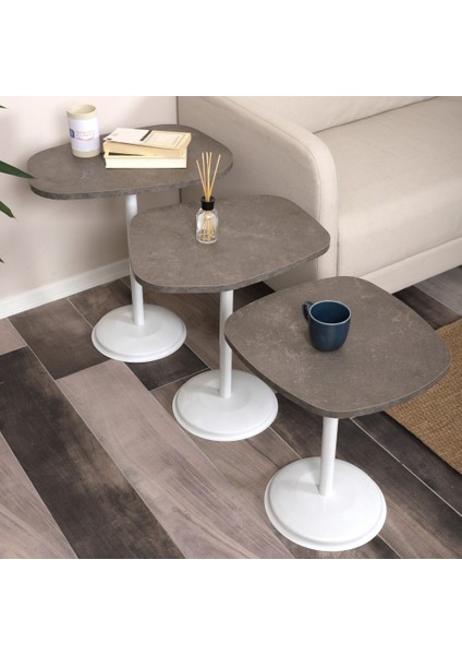 Silvavera Zigon Sehpa Mdf Tabla Alt Mekanizma Demir Beyaz Renk fiyatları