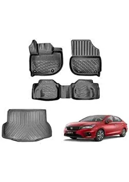 Honda City 2021 Paspas Takımı 3D Ekolojik Malzeme ile Siyah 1 Adet Dayanıklı