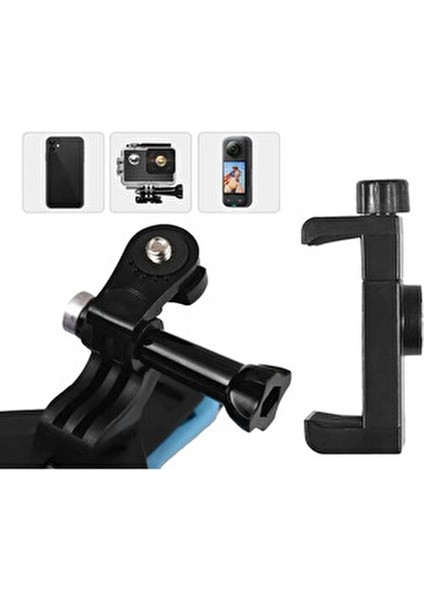 Kasklara Uyumlu Gopro Telefon ve Aksiyon Kamera Tutucu Kask Çene Telefon Kamera Tutacağı