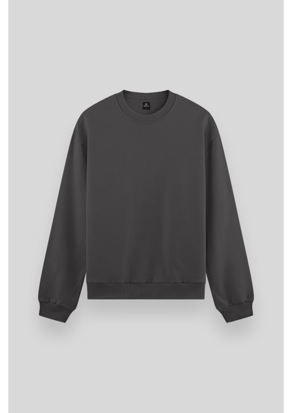 Standart Fit Basic O Yaka 2li Paket Koyu Gri-Taş Erkek Sweatshirt - 88053 modelleri
