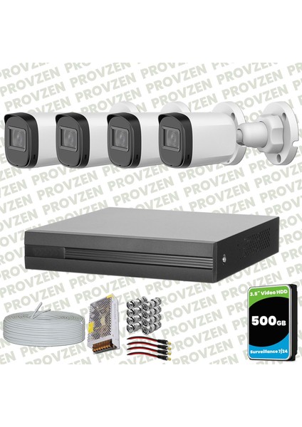 Dahua Full Hd 4 Kameralı Güvenlik Kamerası + 500GB HDD