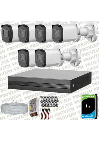 Dahua Full Hd 6 Kameralı Güvenlik Kamerası + 1tb HDD