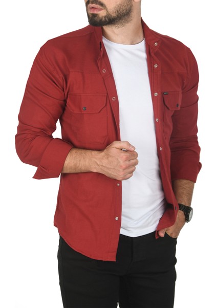 Slim Fit Dar Kesim Pamuklu Spor Gömlek Jakar Kumaş Likralı Gömlek 2500423 fiyatları