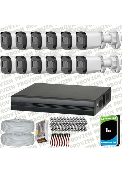 Dahua Full Hd 12 Kameralı Güvenlik Kamerası + 1tb HDD