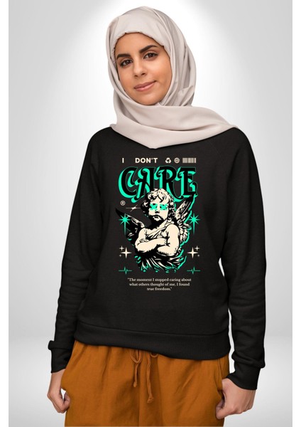 Aşk Tanrısı Gerçek Özgürlüğü Bulma Erkek Kadın Unisex Dijital Baskılı Siyah Sweatshirt fiyatları