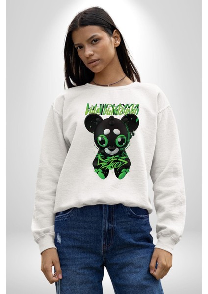 Harvey Duckman Bilim Kurgu, Fantezi Korku Erkek Kadın Unisex Dijital Baskılı Beyaz Sweatshirt