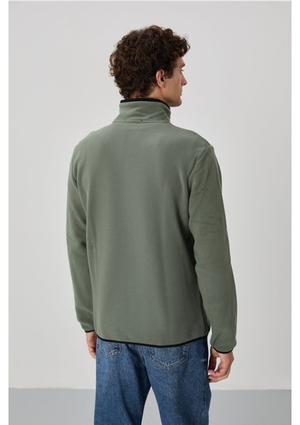 Standart Kalıp Dik Yaka 2li Paket Siyah-Çağla Erkek Polar Sweatshirt - 87992 indirimleri