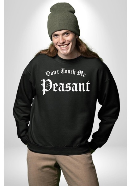 Dokunma Bana Erkek Kadın Unisex Dijital Baskılı Siyah Sweatshirt