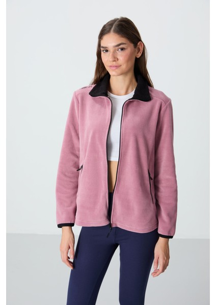 Rahat Form Dik Yaka 2li Paket Siyah-Gül Kurusu Kadın Polar Sweatshirt - 97173 modelleri