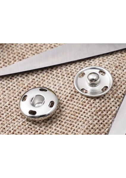 Metal Dikmeli Çıt Çıt Düğme 15MM(1.5CM) Gümüş -6 Adet modelleri