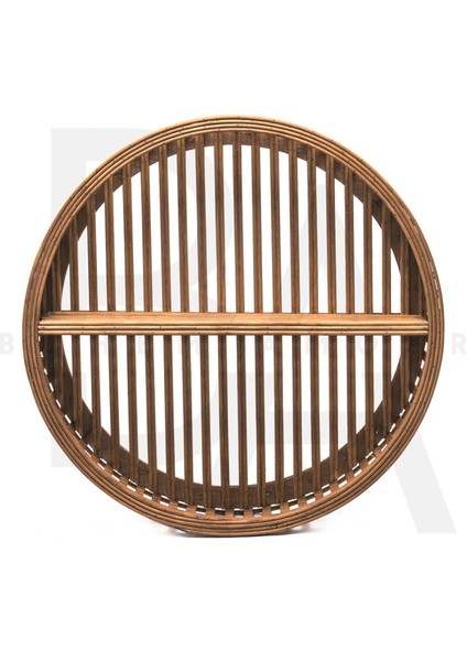Yuvarlak Bambu Raflık / Duvar Rafı