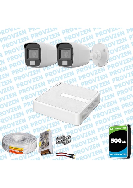 Hilook 2 Kameralı Full Hd Colorvu Mikrofonlu Güvenlik Kamerası Olay Anında Bildirim