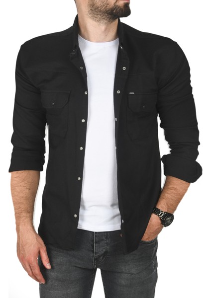 Slim Fit Dar Kesim Pamuklu Spor Gömlek Jakar Kumaş Likralı Gömlek 2500423 fiyatları