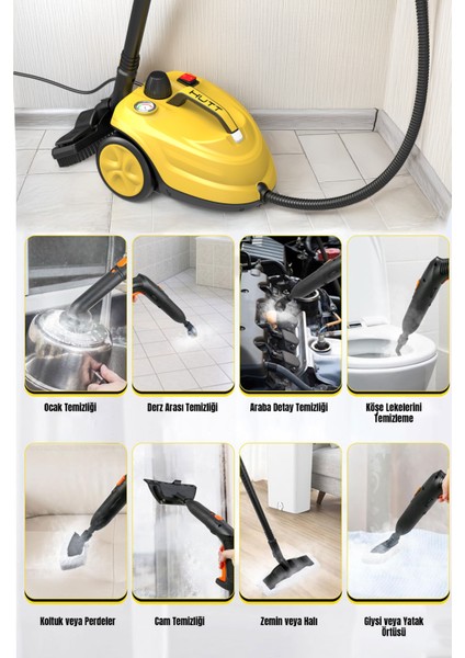 Profesyonel 2000W Yüksek Sıcaklık Buharlı Temizlik | Halı, Koltuk, Araç ve Mutfak Için fiyatları