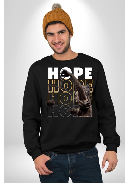 Adelet Terazi Umut Erkek Kadın Unisex Dijital Baskılı Siyah Sweatshirt fiyatları
