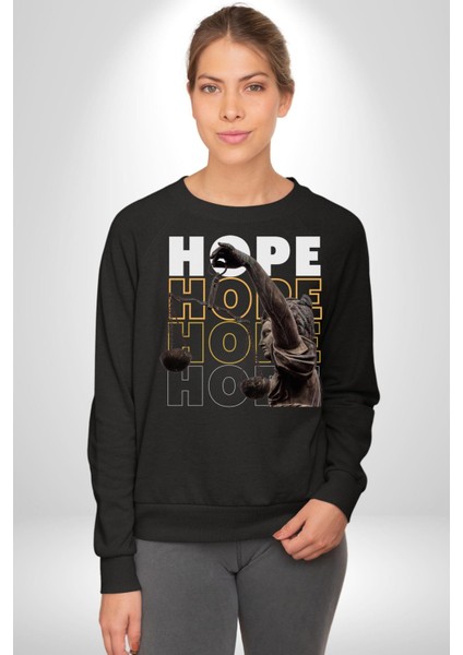 Adelet Terazi Umut Erkek Kadın Unisex Dijital Baskılı Siyah Sweatshirt fırsatları