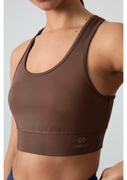 Kahverengi Sırt Detaylı Dar Kalıp U Yaka Kadın Spor Büstiyer - 97120 fırsatları