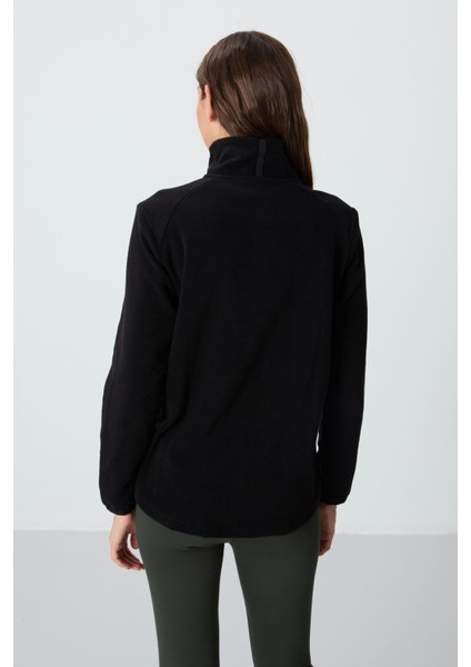 Rahat Form Dik Yaka 2li Paket Siyah-Çağla Kadın Polar Sweatshirt - 97173 modelleri