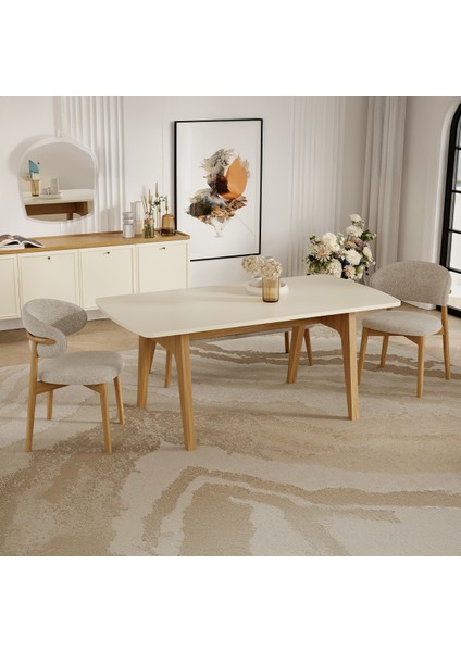 Marsana Dokuma Kumaş Sandalye - Bej