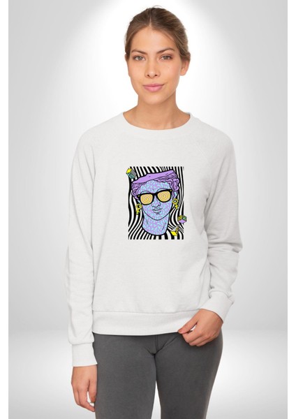 Sadece Piskoloji Erkek Kadın Unisex Dijital Baskılı Beyaz Sweatshirt