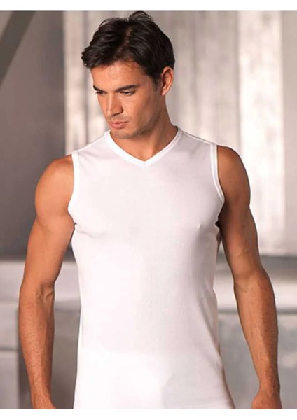 Şahinler Erkek Sıfır Kollu V Yaka Ribana Atlet E033