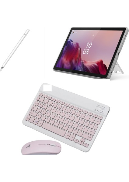 Tab M10 Mediatek Helio 4GB/64GB 10.1" Hd Tablet + Şeffaf Kılıf + Kalem +Pembe Klavye Mouse