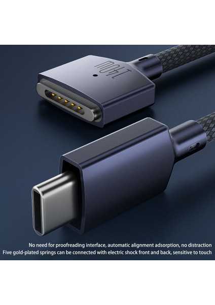 Usb-C - Magsafe 3 Ile Uyumlu Apple Macbook Uyumlu Örgü Modelli Şarj Kablosu (2 Metre) modelleri