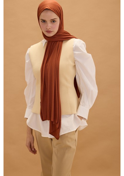 Camellia Scarfs Bambu Penye Şal - Kiremit fiyatları