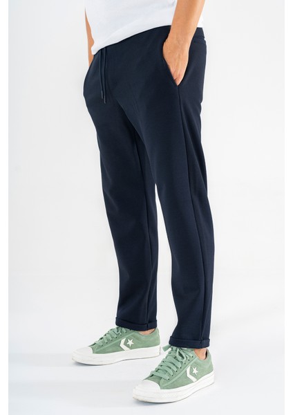 Erkek Lacivert Jogger Eşofman Altı Duble Paça Spor Rahat Pantolon modelleri