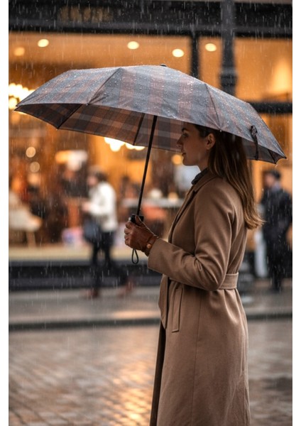 Otomatik Fonksiyon Açma Kapama Fiber Tel Kılıflı Ekose Desenli Unisex Kaliteli Lüx Şemsiye modelleri