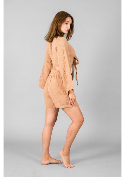 Müslin Kadın Bağlama Detaylı Crop modelleri