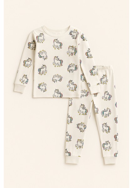 Kız Çocuk Unicorn Desenli Pijama Takımı