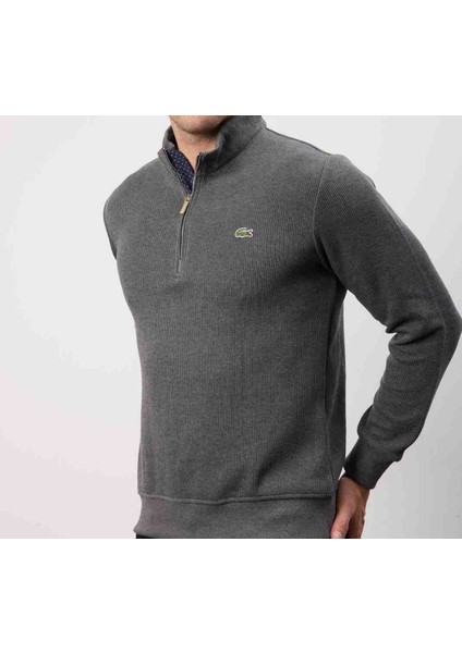 Fermuar Yaka Slim Fit Antrasit Uzun Kol fiyatları