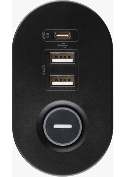 Masa Tipi PD20W Akım Korumalı 3’lü Priz 2xusb 1xtype-C Girişli Kablolu Priz FTR19